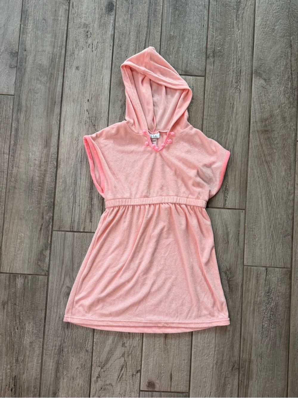 Nicole Miller Pink Hooded Kids Swim Coverup